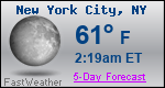 Weather Forecast for New York, NY