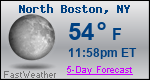 Weather Forecast for North Boston, NY