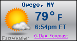 Weather Forecast for Owego, NY