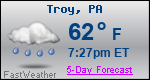 Weather Forecast for Troy, PA