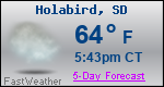 Weather Forecast for Holabird, SD