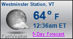 Weather Forecast for Westminster Station, VT