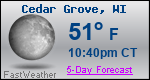 Weather Forecast for Cedar Grove, WI