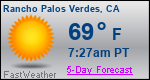 Weather Forecast for Rancho Palos Verdes, CA