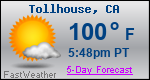 Weather Forecast for Tollhouse, CA