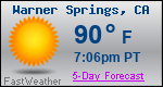 Weather Forecast for Warner Springs, CA