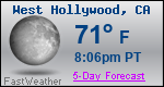 Weather Forecast for West Hollywood, CA
