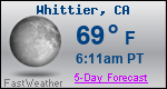Weather Forecast for Whittier, CA
