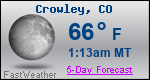 Weather Forecast for Crowley, CO