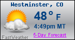 Weather Forecast for Westminster, CO