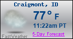 Weather Forecast for Craigmont, ID