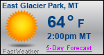 Weather Forecast for East Glacier Park, MT