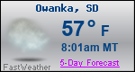 Weather Forecast for Owanka, SD