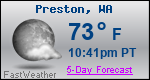 Weather Forecast for Preston, WA