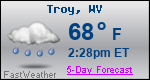 Weather Forecast for Troy, WV