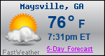 Weather Forecast for Maysville, GA