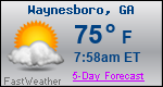 Weather Forecast for Waynesboro, GA
