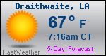 Weather Forecast for Braithwaite, LA
