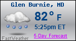 Weather Forecast for Glen Burnie, MD