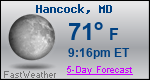 Weather Forecast for Hancock, MD