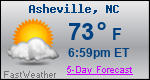 Weather Forecast for Asheville, NC