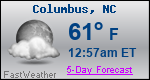 Weather Forecast for Columbus, NC