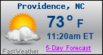 Weather Forecast for Providence, NC