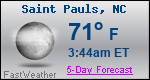 Weather Forecast for Saint Pauls, NC