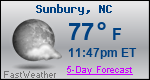 Weather Forecast for Sunbury, NC