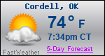 Weather Forecast for Cordell, OK