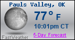 Weather Forecast for Pauls Valley, OK