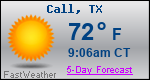 Weather Forecast for Call, TX