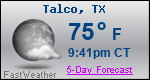 Weather Forecast for Talco, TX