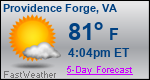 Weather Forecast for Providence Forge, VA