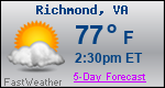 Weather Forecast for Richmond, VA