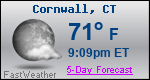 Weather Forecast for Cornwall, CT