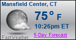 Weather Forecast for Mansfield Center, CT