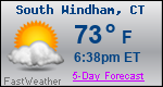 Weather Forecast for South Windham, CT