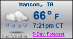 Weather Forecast for Manson, IA