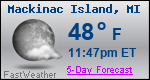 Weather Forecast for Mackinac Island, MI