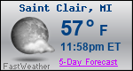 Weather Forecast for Saint Clair, MI