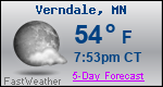 Weather Forecast for Verndale, MN