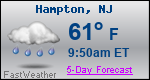 Weather Forecast for Hampton, NJ