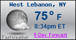 Weather Forecast for West Lebanon, NY