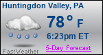 Weather Forecast for Huntingdon Valley, PA