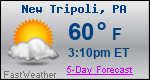 Weather Forecast for New Tripoli, PA