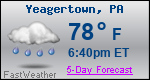 Weather Forecast for Yeagertown, PA