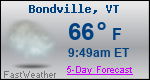 Weather Forecast for Bondville, VT