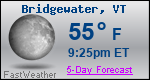 Weather Forecast for Bridgewater, VT