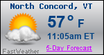 Weather Forecast for North Concord, VT